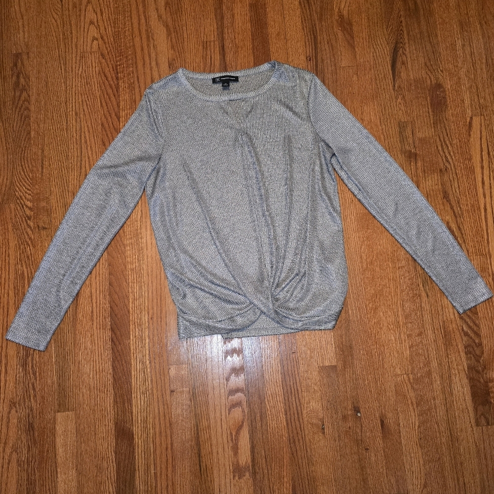 INC Metallic shimmer long sleeve top